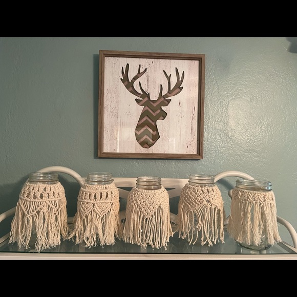 Macrame covered mason jar - Picture 1 of 7